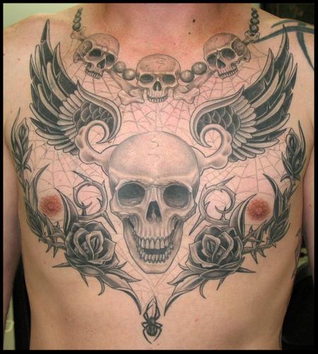 Tattoos - chest skull - 59187